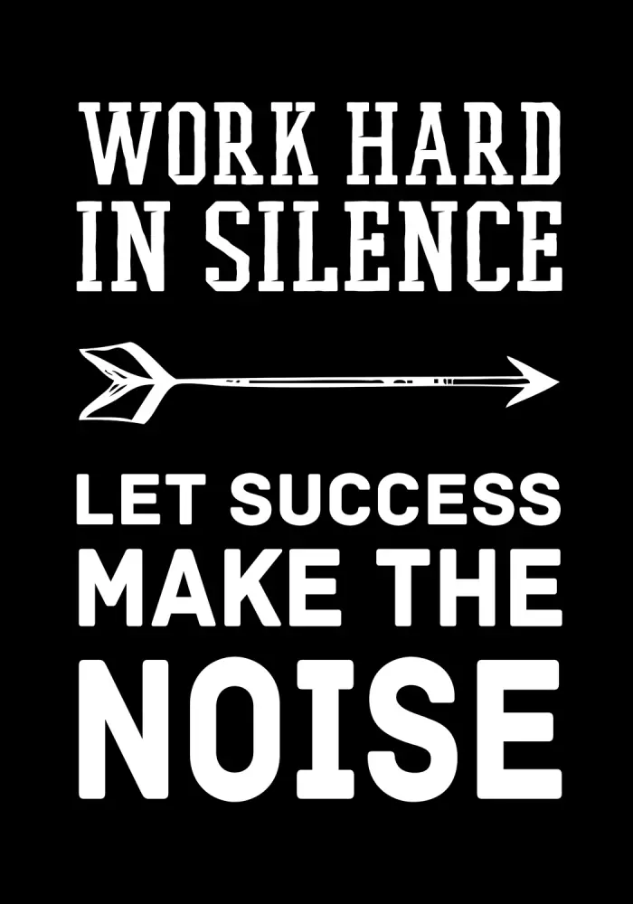 Bildverkstad Work hard in silence - White Poster