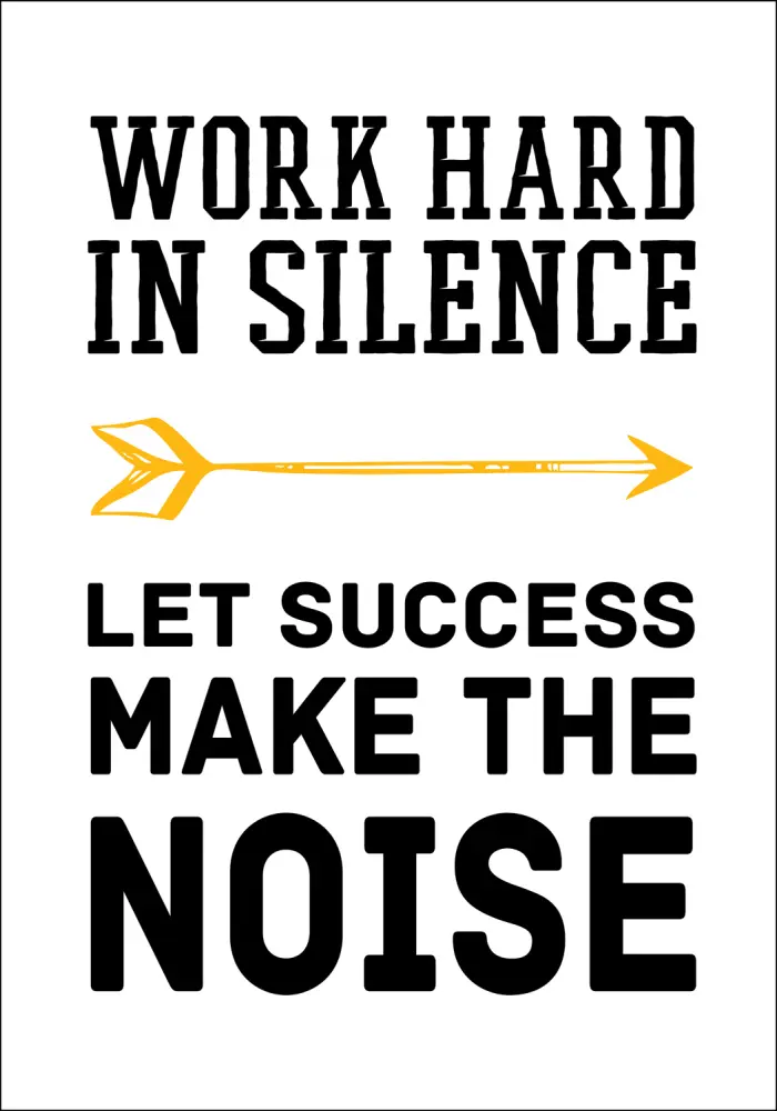 Bildverkstad Work hard in silence - Black Poster