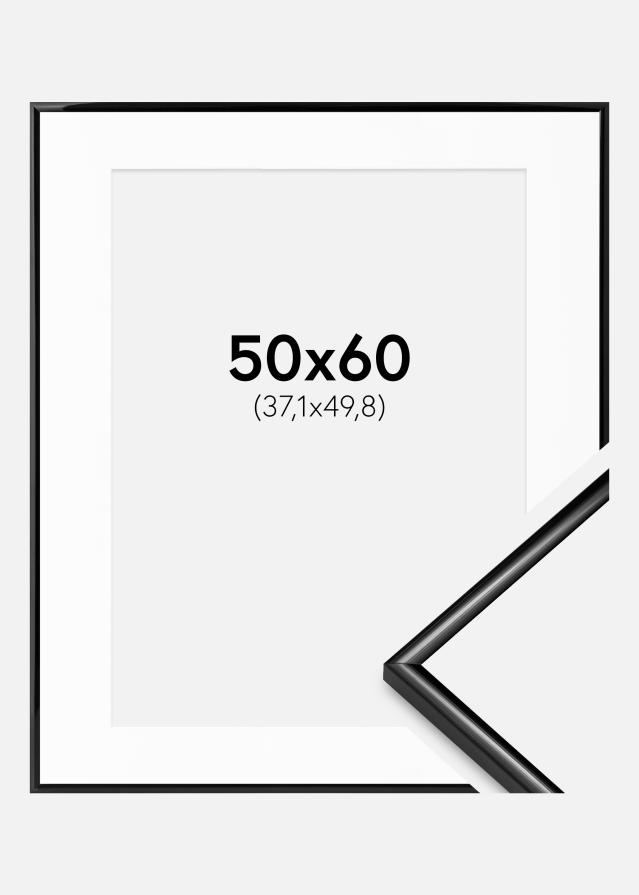 Ram med passepartou Frame Scandi Black 50x60 cm - Picture Mount White 15x20 inches