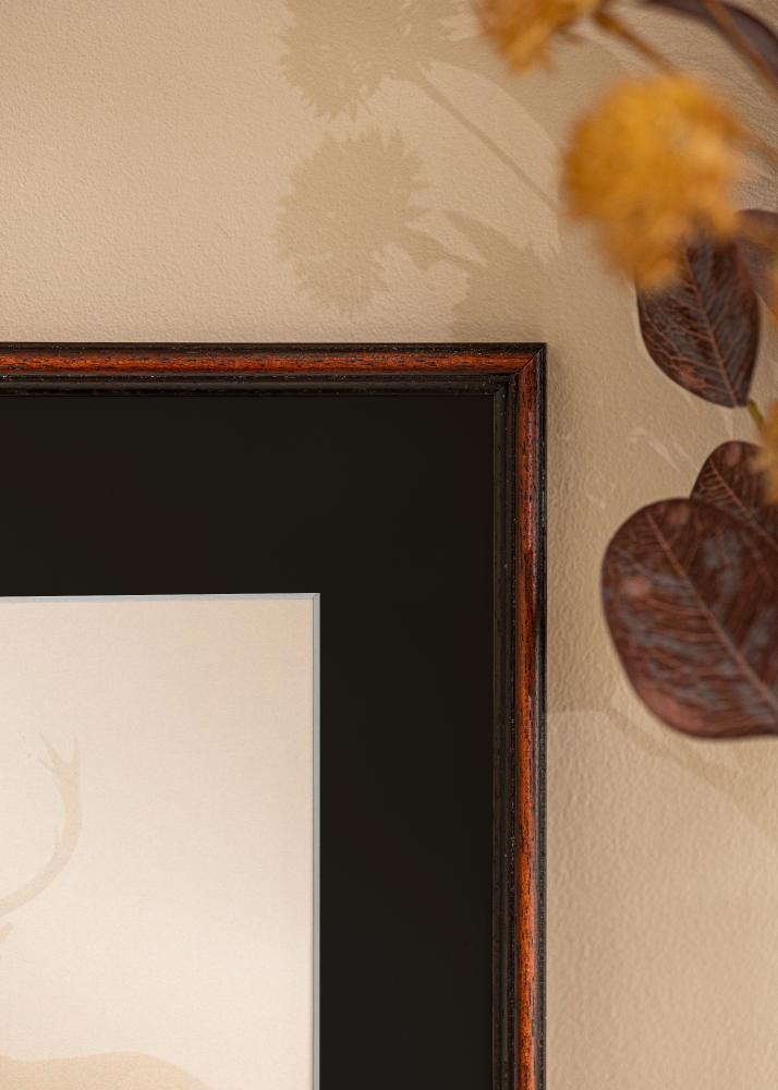 Ram med passepartou Frame Horndal Walnut 50x60 cm - Picture Mount Black 14x18 inches
