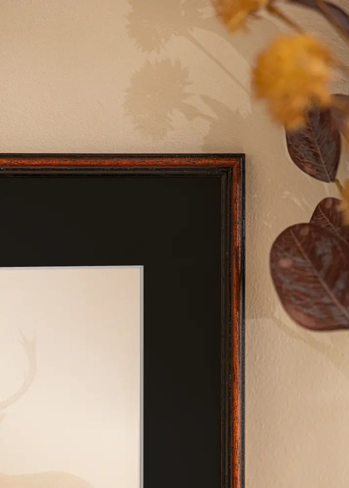 Ram med passepartou Frame Horndal Walnut 40x60 cm - Picture Mount Black 32.9x48.3 cm (A3+)