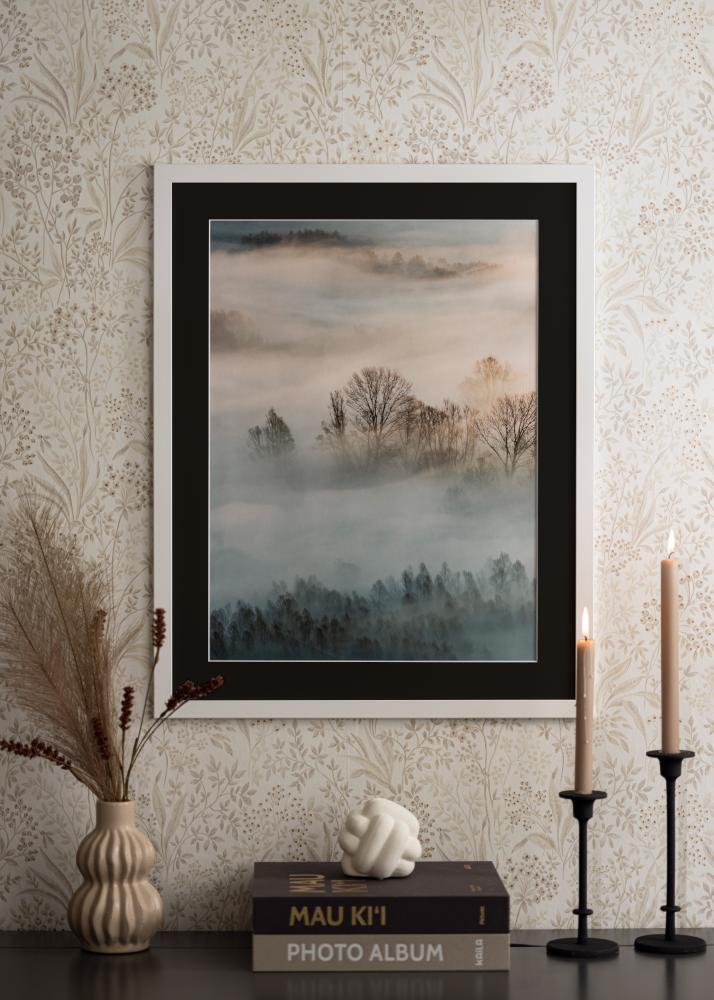 Ram med passepartou Frame Trendline White 60x70 cm - Picture Mount Black 50x56 cm
