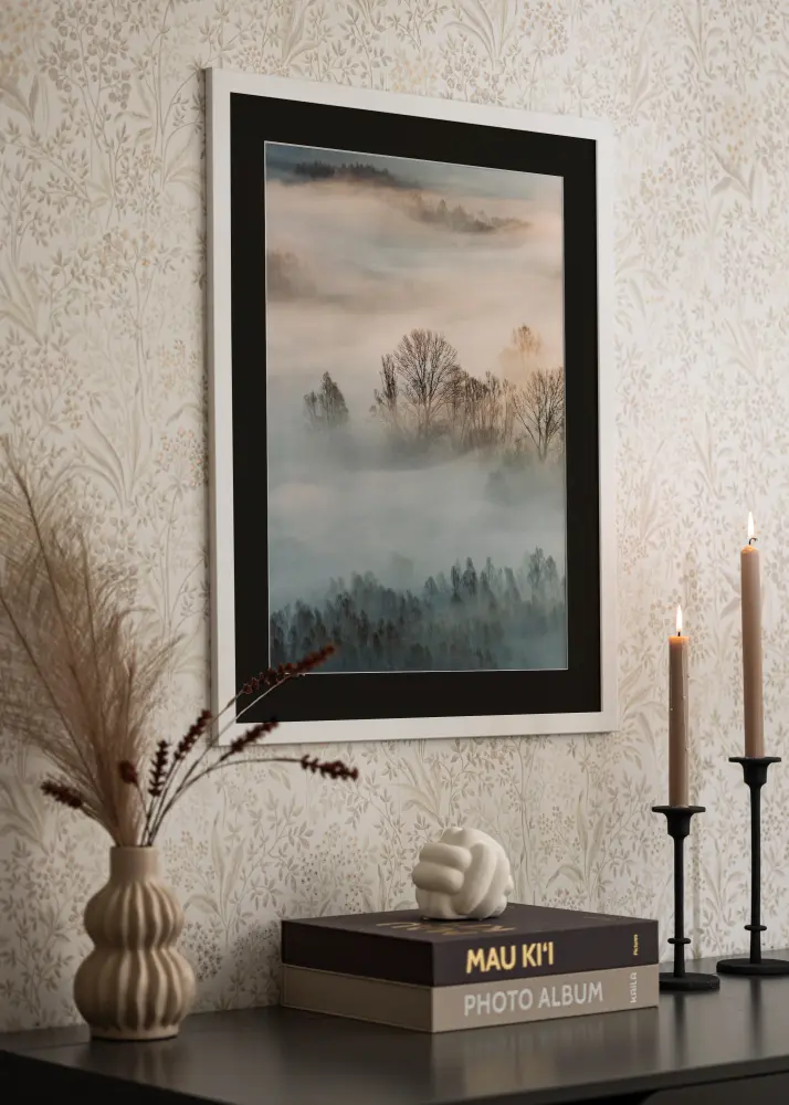 Ram med passepartou Frame Trendline White 80x80 cm - Picture Mount Black 70x70 cm
