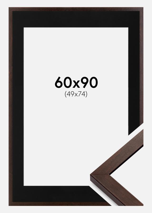 Ram med passepartou Frame Selection Walnut 60x90 cm - Picture Mount Black 50x75 cm