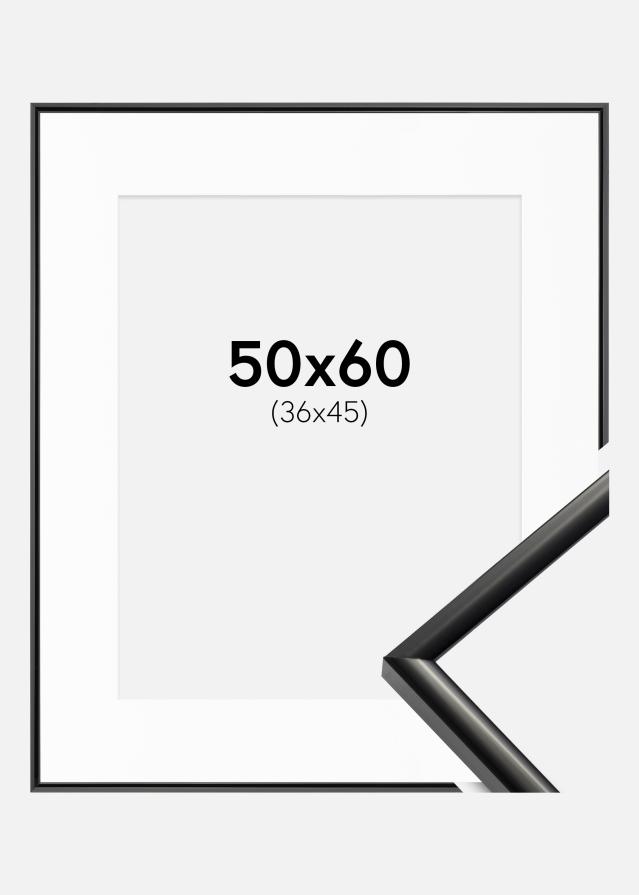 Ram med passepartou Frame New Lifestyle Black 50x60 cm - Picture Mount White 37x46 cm