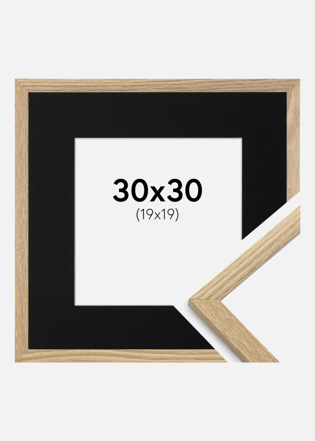 Ram med passepartou Frame Trendy Oak 30x30 cm - Picture Mount Black 20x20 cm