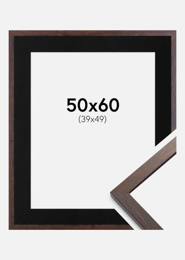 Ram med passepartou Frame Trendy Walnut 50x60 cm - Picture Mount Black 40x50 cm