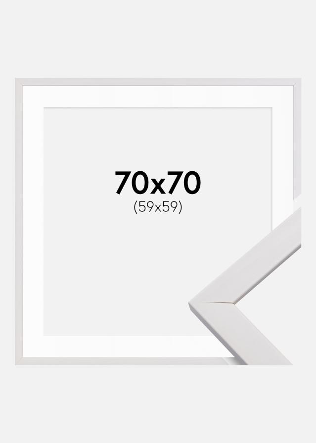 Ram med passepartou Frame Stilren White 70x70 cm - Picture Mount White 60x60 cm