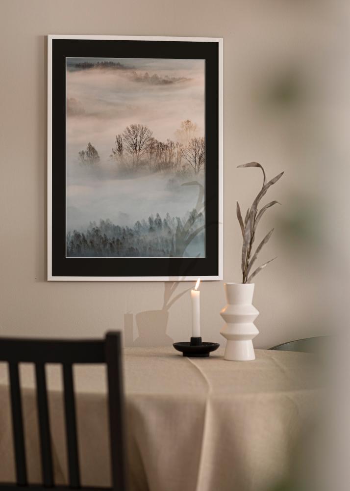 Ram med passepartou Frame Kaspar White 40x60 cm - Picture Mount Black 30x50 cm