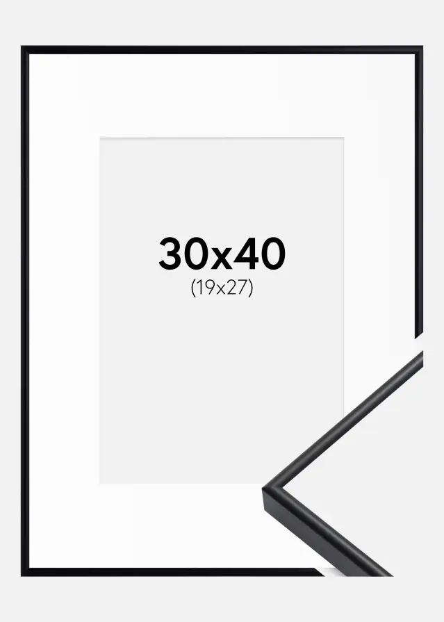 Ram med passepartou Frame Visby Black 30x40 cm - Picture Mount White 20x28 cm