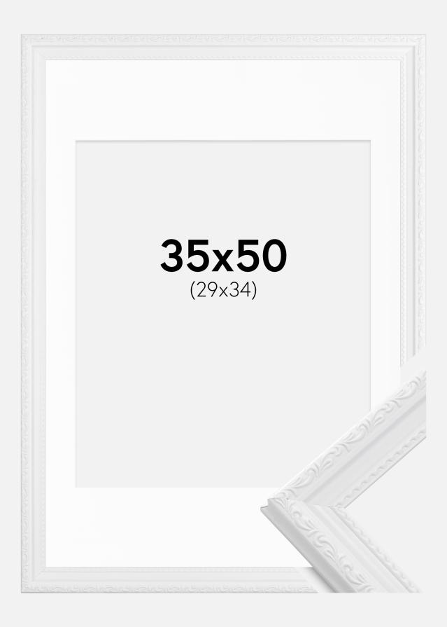 Ram med passepartou Frame Abisko White 35x50 cm - Picture Mount White 30x35 cm