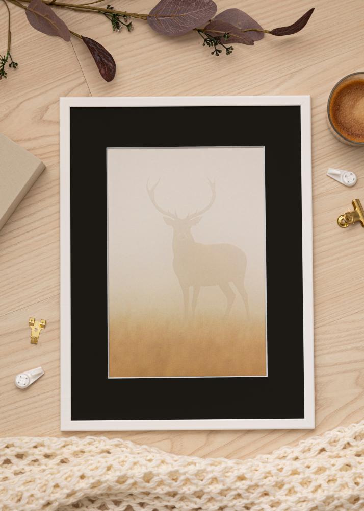 Ram med passepartou Frame Kaspar White 40x60 cm - Picture Mount Black 30x50 cm