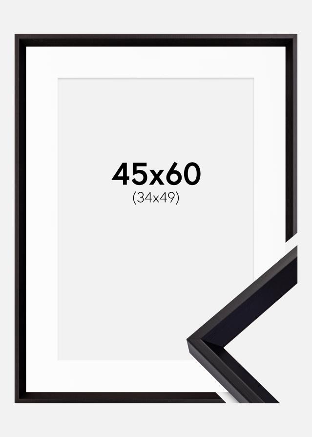 Ram med passepartou Frame Globe Black 45x60 cm - Picture Mount White 35x50 cm