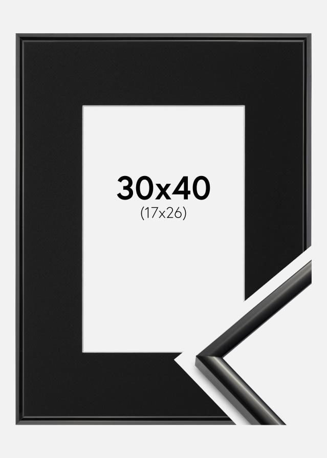 Ram med passepartou Frame New Lifestyle Black 30x40 cm - Picture Mount Black 18x27 cm