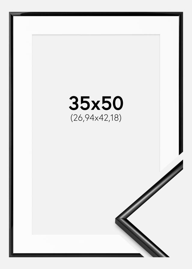 Ram med passepartou Frame Scandi Black 35x50 cm - Picture Mount White 11x17 inches