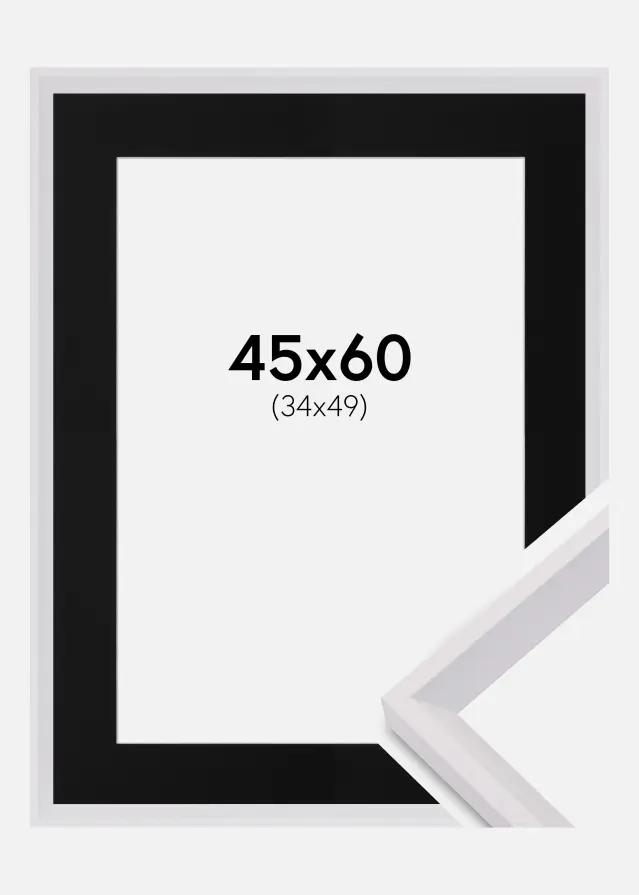 Ram med passepartou Frame Globe White 45x60 cm - Picture Mount Black 35x50 cm