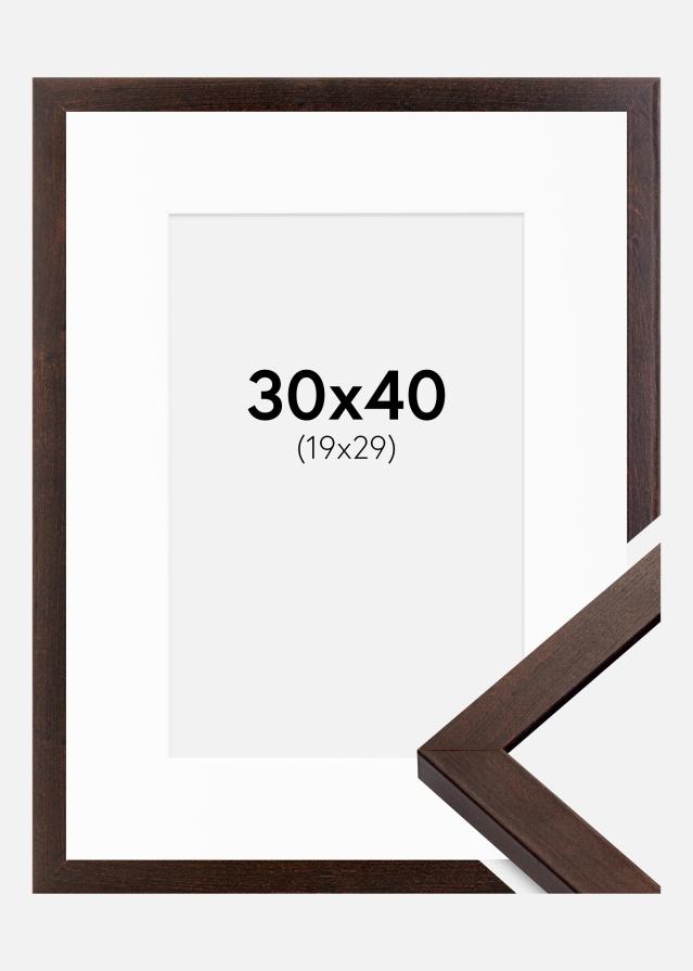 Ram med passepartou Frame Selection Walnut 30x40 cm - Picture Mount White 20x30 cm