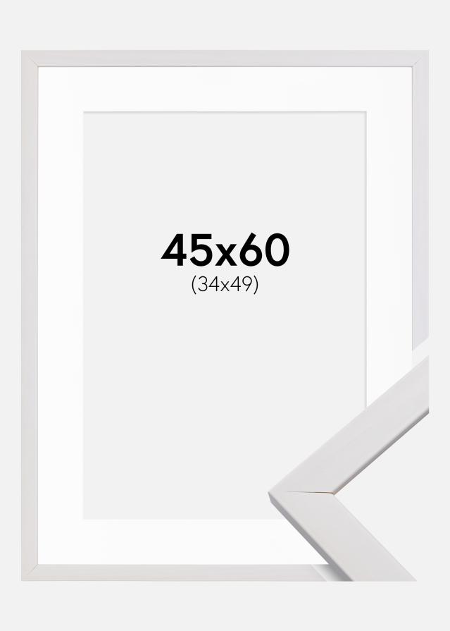 Ram med passepartou Frame Stilren White 45x60 cm - Picture Mount White 35x50 cm