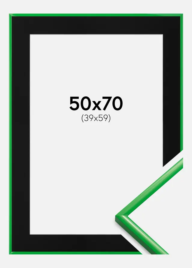 Ram med passepartou Frame New Lifestyle Grass Green 50x70 cm - Picture Mount Black 40x60 cm