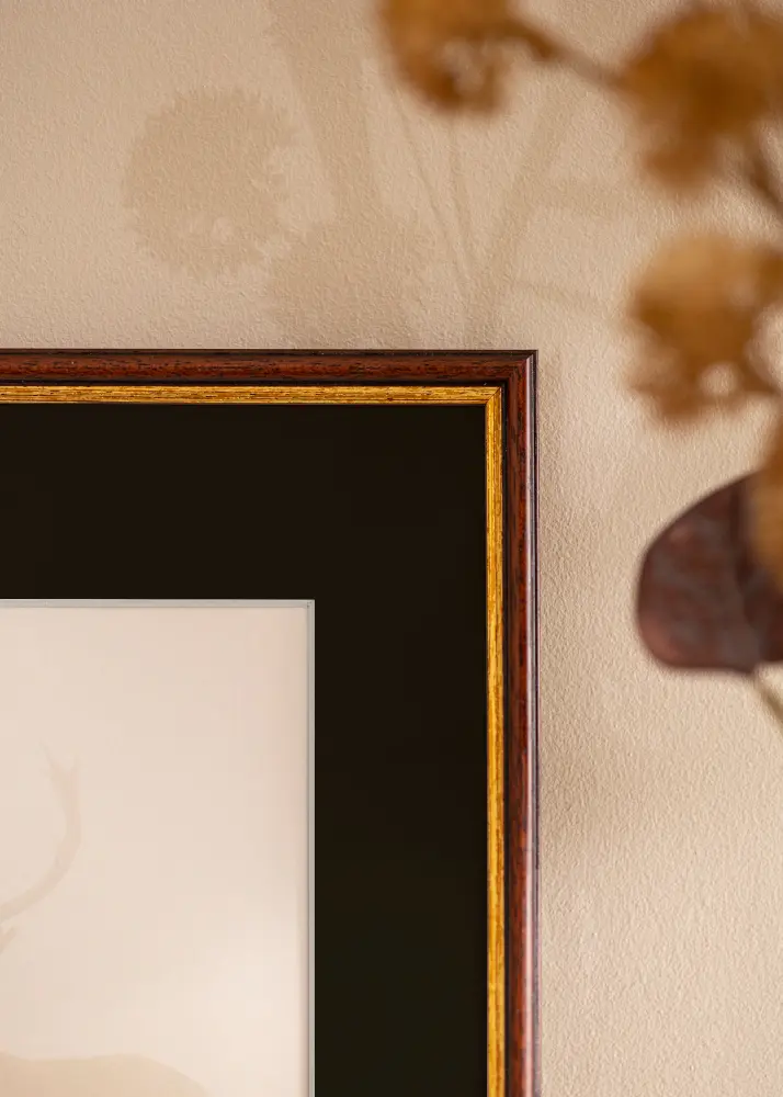 Ram med passepartou Frame Horndal Brown 40x60 cm - Picture Mount Black 32.9x48.3 cm (A3+)