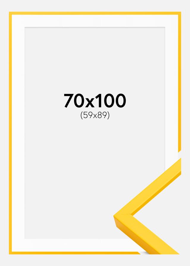 Ram med passepartou Frame E-Line Yellow 70x100 cm - Picture Mount White 60x90 cm