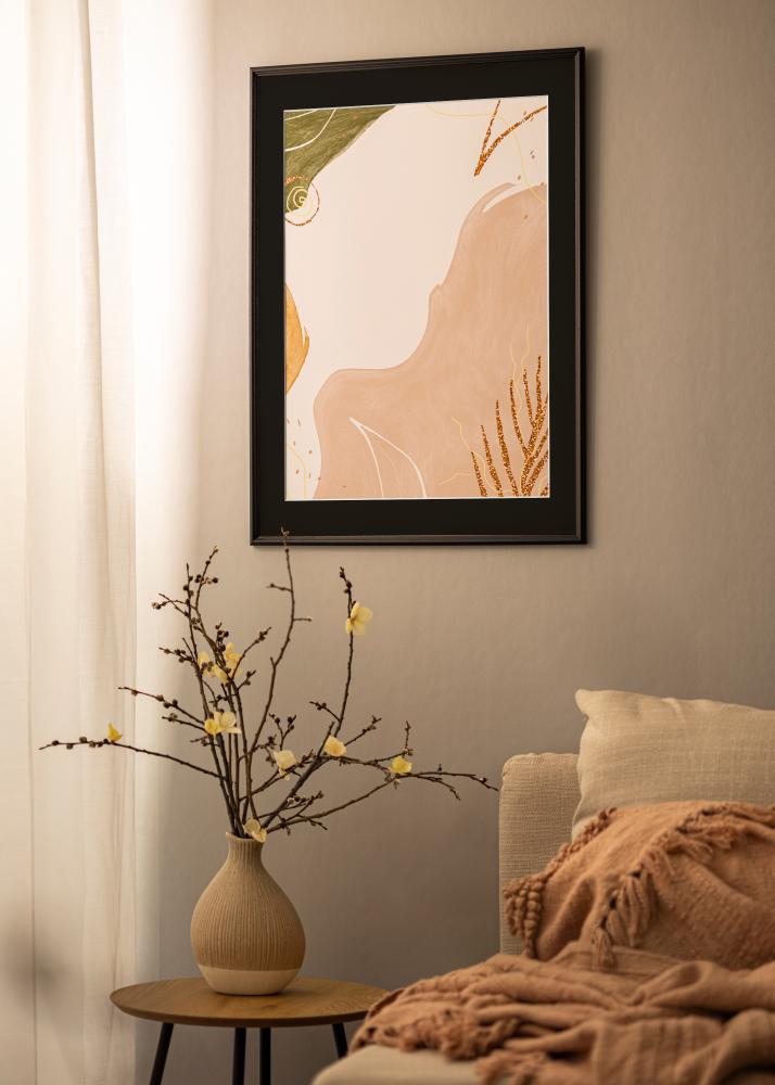 Ram med passepartou Frame Horndal Black 50x60 cm - Picture Mount Black 14x18 inches