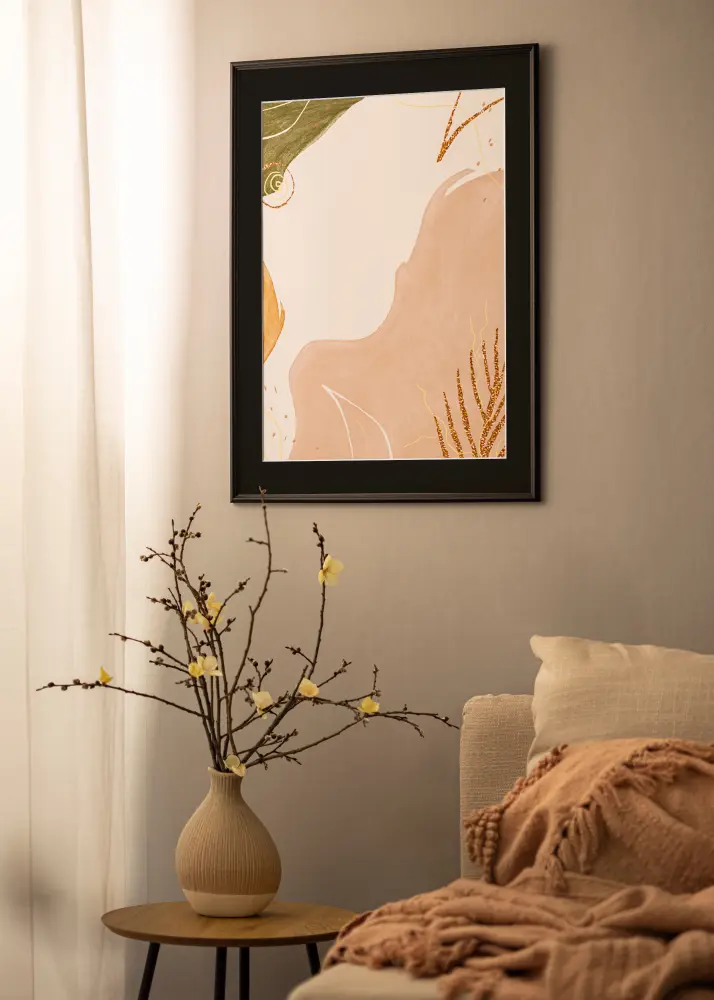 Ram med passepartou Frame Horndal Black 40x60 cm - Picture Mount Black 32.9x48.3 cm (A3+)