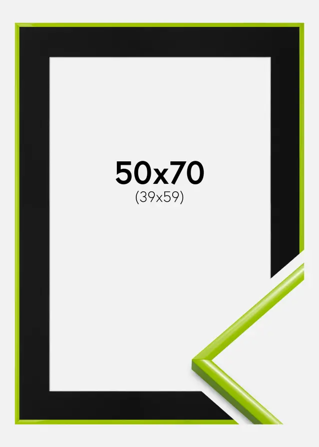 Ram med passepartou Frame New Lifestyle May Green 50x70 cm - Picture Mount Black 40x60 cm