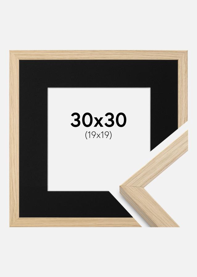 Ram med passepartou Frame Grimsåker Oak 30x30 cm - Picture Mount Black 20x20 cm