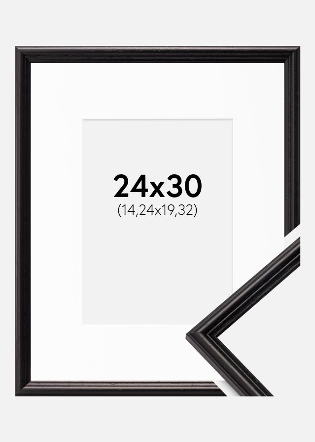 Ram med passepartou Frame Horndal Black 24x30 cm - Picture Mount White 6x8 inches