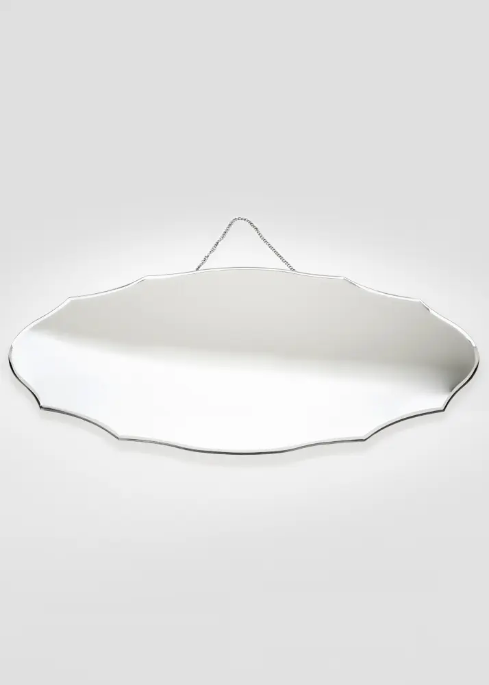 Innova Editions Mirror Oval Vintage Bevelled Edge with Chain Hanger 39x50 cm