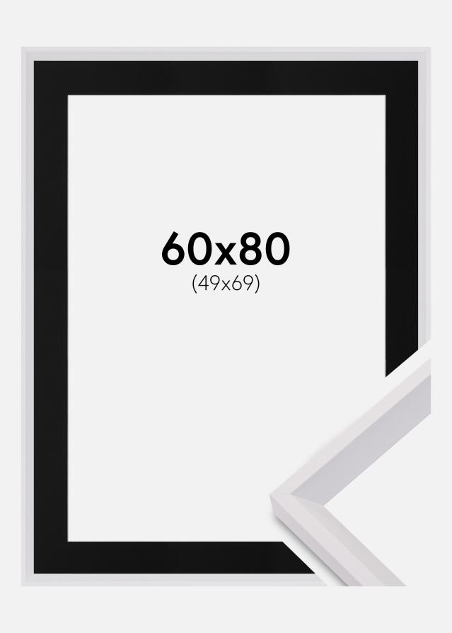 Ram med passepartou Frame Globe White 60x80 cm - Picture Mount Black 50x70 cm