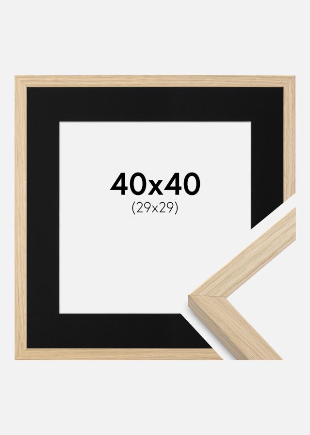 Ram med passepartou Frame Grimsåker Oak 40x40 cm - Picture Mount Black 30x30 cm