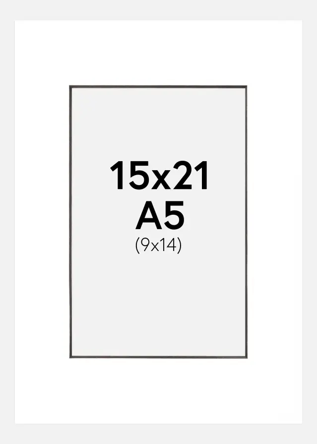 Galleri 1 Mount White (Black Core) 15x21 cm (9x14 cm)