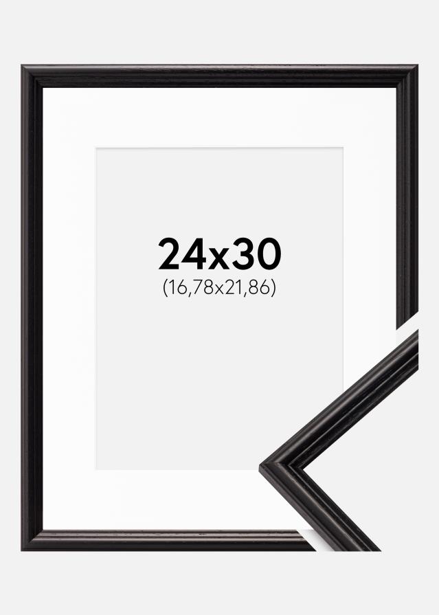 Ram med passepartou Frame Horndal Black 24x30 cm - Picture Mount White 7x9 inches