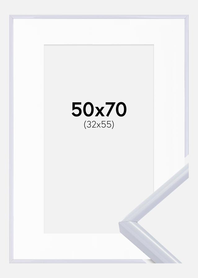 Ram med passepartou Frame Victoria White 50x70 cm - Picture Mount White 33x56 cm