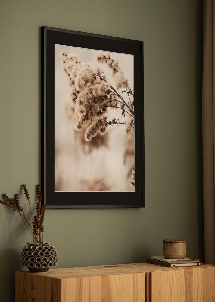 Ram med passepartou Frame E-Line Black 30x40 cm - Picture Mount Black 8x12 inches