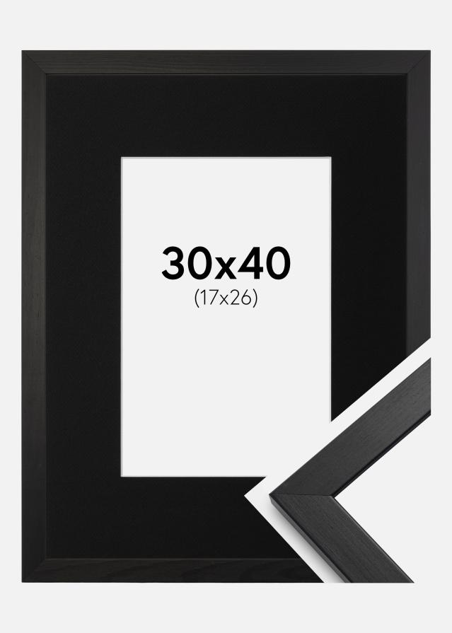 Ram med passepartou Frame Stilren Black 30x40 cm - Picture Mount Black 18x27 cm