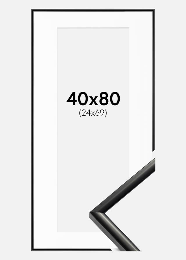 Ram med passepartou Frame New Lifestyle Black 40x80 cm - Picture Mount White 25x70 cm