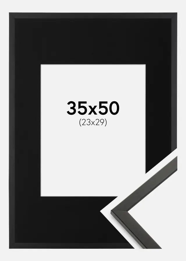 Ram med passepartou Frame Galant Black 35x50 cm - Picture Mount Black 24x30 cm