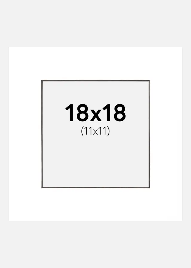 Galleri 1 Mount White (Black Core) 18x18 cm (11x11 cm)
