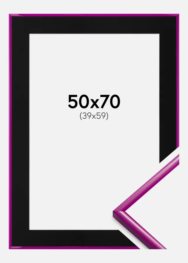 Ram med passepartou Frame New Lifestyle Fuchsia 50x70 cm - Picture Mount Black 40x60 cm
