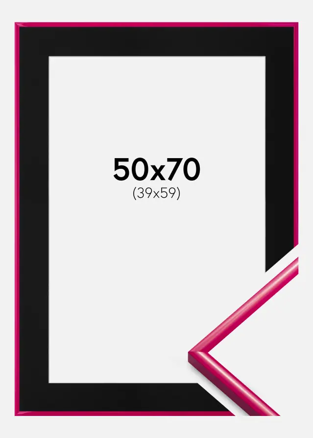 Ram med passepartou Frame New Lifestyle Dark Pink 50x70 cm - Picture Mount Black 40x60 cm