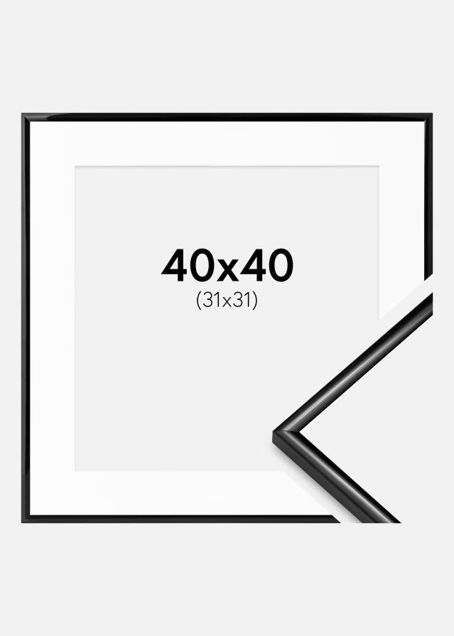 Ram med passepartou Frame Scandi Black 40x40 cm - Picture Mount White 32x32 cm