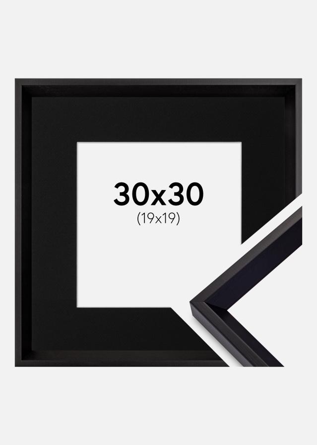 Ram med passepartou Frame Globe Black 30x30 cm - Picture Mount Black 20x20 cm