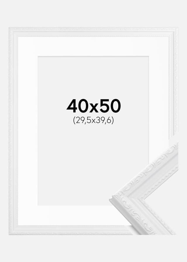 Ram med passepartou Frame Abisko White 40x50 cm - Picture Mount White 12x16 inches