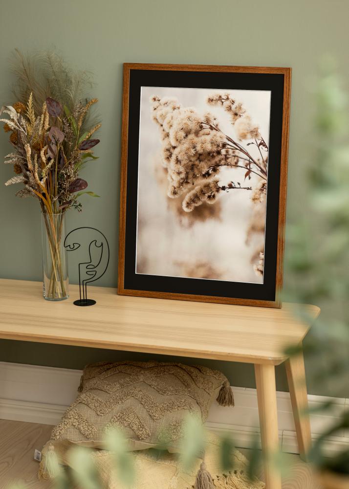 Ram med passepartou Frame Stilren Warm Brown 40x50 cm - Picture Mount Black 27x35 cm