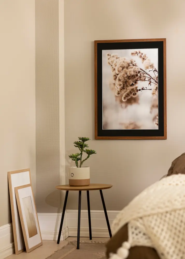 Ram med passepartou Frame Stilren Warm Brown 30x40 cm - Picture Mount Black 20x30 cm