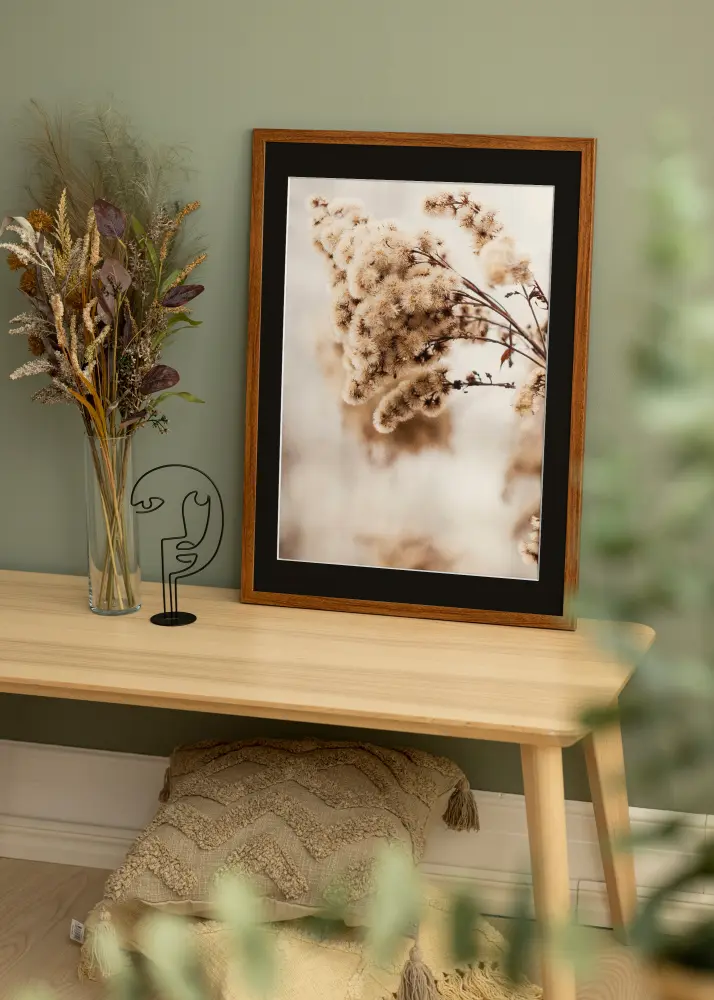 Ram med passepartou Frame Stilren Warm Brown 30x40 cm - Picture Mount Black 20x30 cm