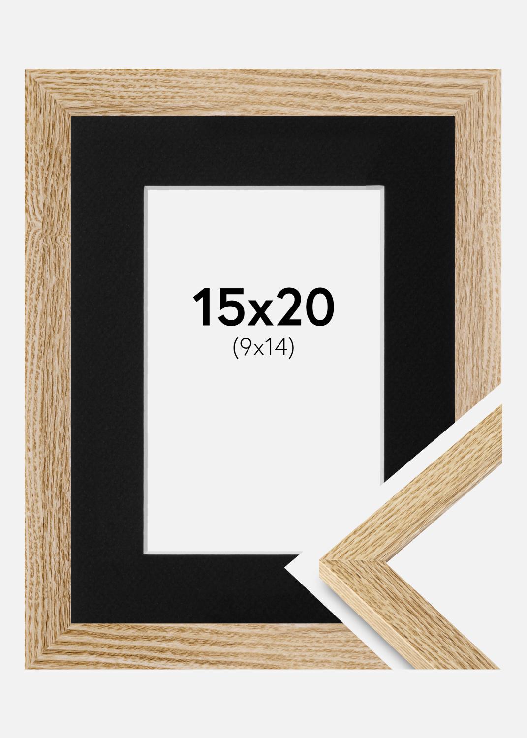 Product Image for Frame Selection Oak 15x20 cm - Picture Mount Black 10x15 cm
